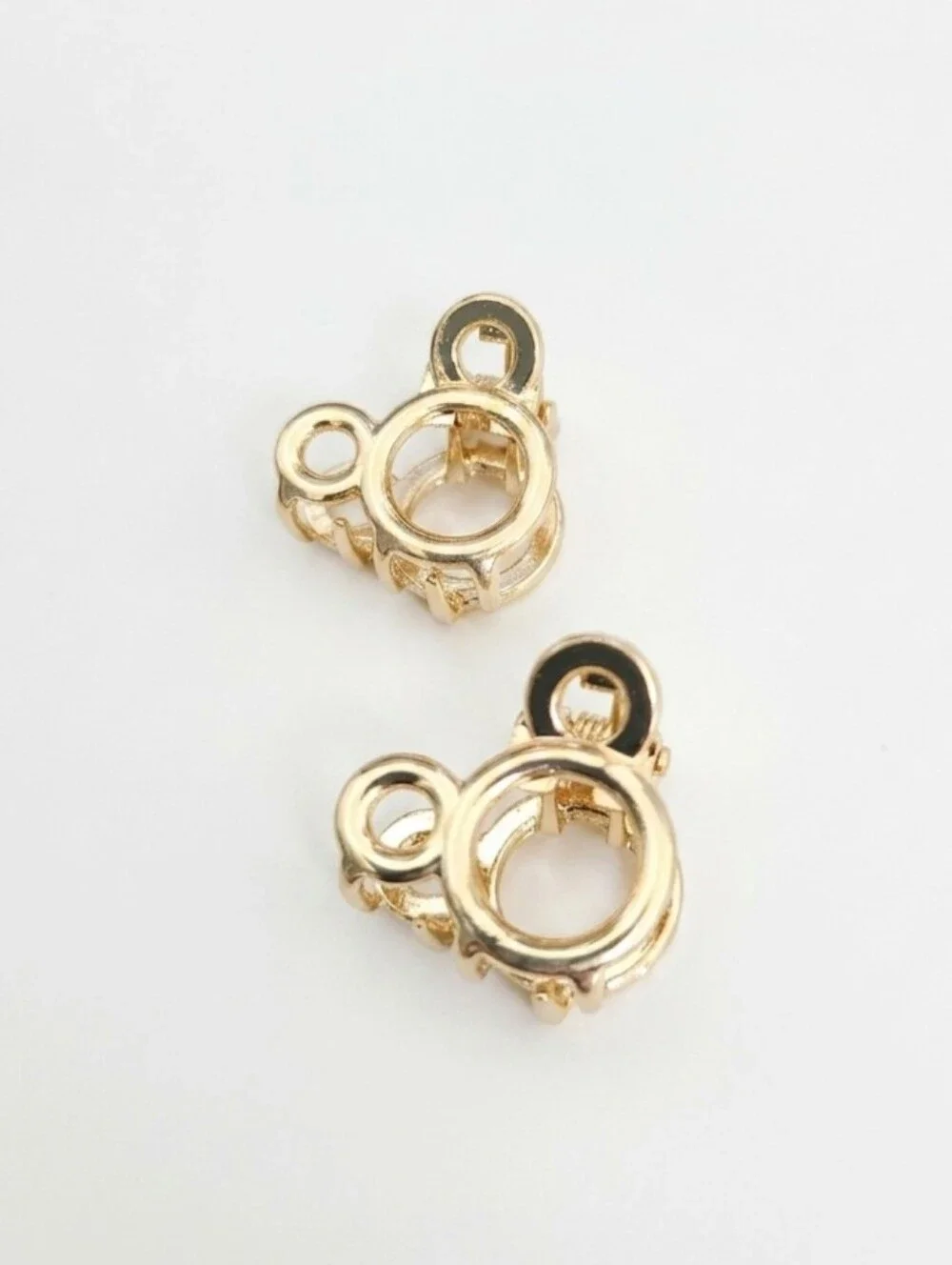 Pair Of Gold Tone Mickey Mouse Hair Clips